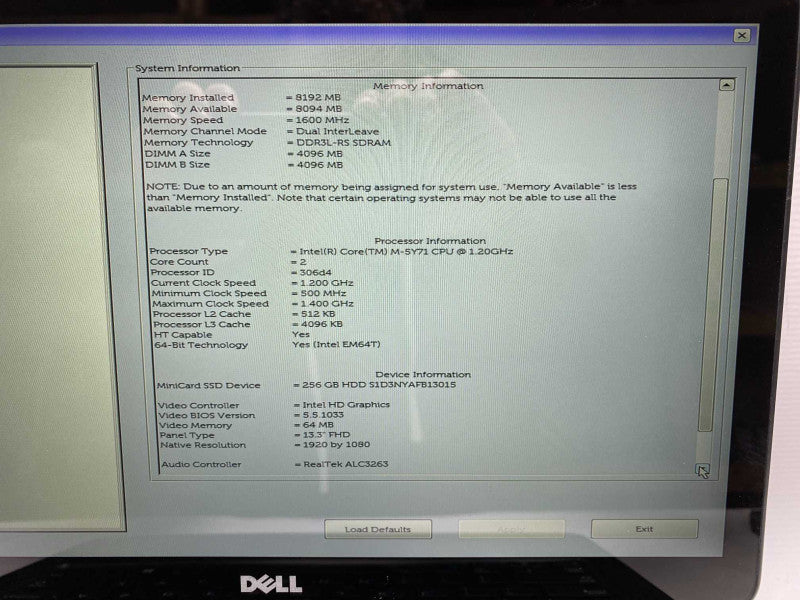 DELL Latitude 7350 Tablet with Intel M-5Y71 CPU 8GB RAM & 256GB SSD Storage   -
