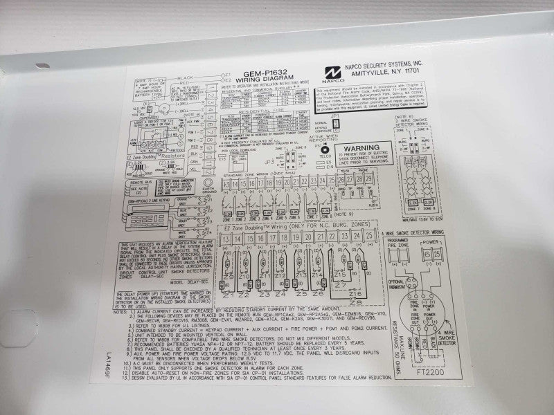 Napco Gemini GEM P1632Hybrid Hardwire/Wireless Control Panel With Case )