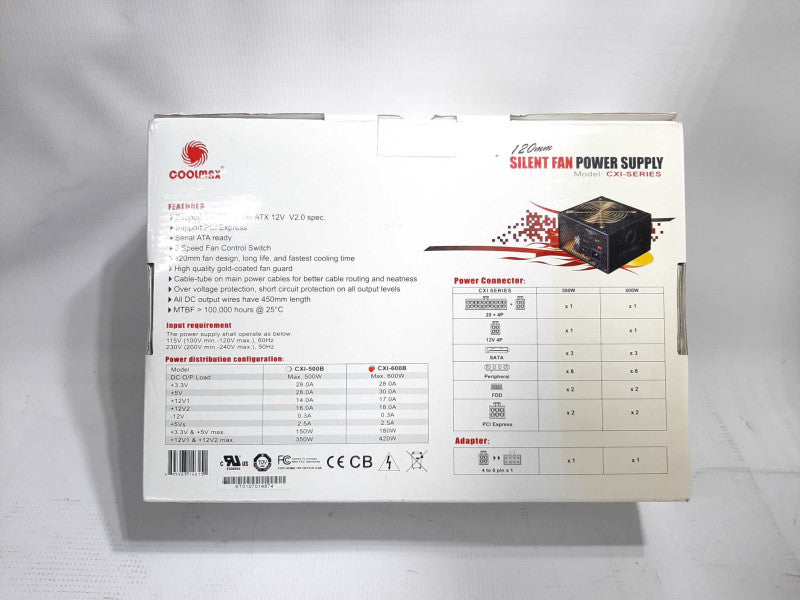 Coolmax 600W PC Power Supply 120mm Silent Fan Brand new $