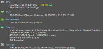 Lenovo ThinkPad P50 15.6\\" Xeon E3-1505M v5 2.8Ghz M2000M 32GB RAM 512GB SSD =