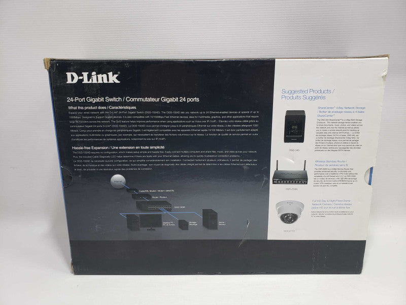 D-Link DGS-1024D 24-Port Unmanaged Gigabit Ethernet Switch Ver F2 )