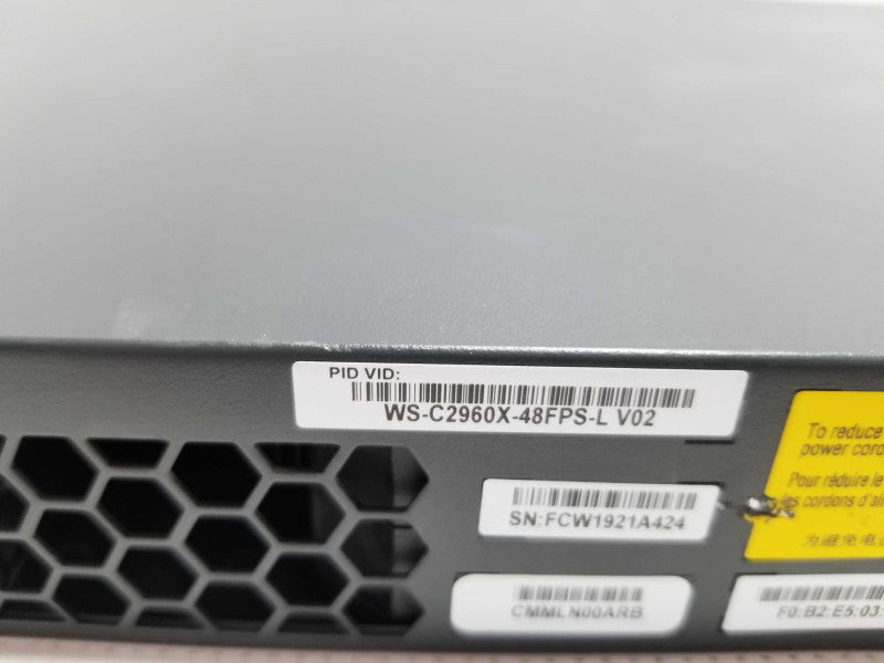 CISCO WS-C2960X-48FPS-L Cisco 2960-X 48 GigE PoE, QTY  ~