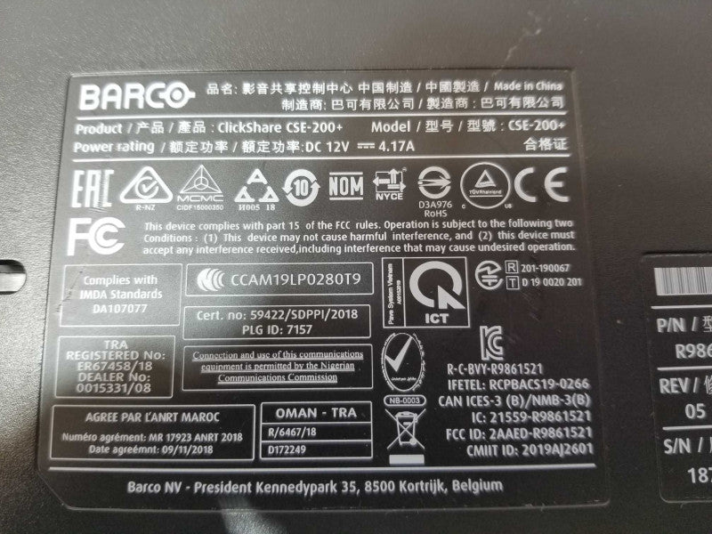 Barco ClickShare CSE-200+ 4k UHD Wireless Presentation System w/ 1x Button _