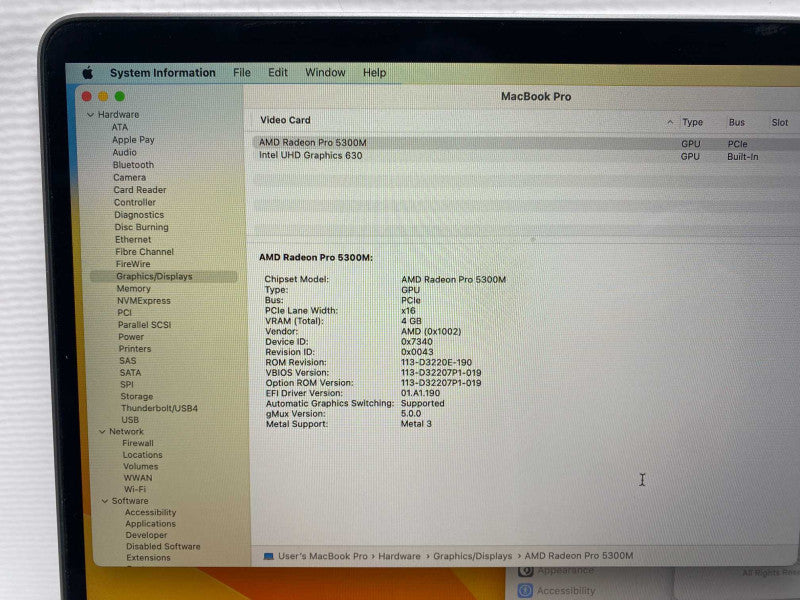 2019 MacBook Pro 16-inch TouchBar with Intel i7 (6 core) CPU 32GB RAM & 500GB -