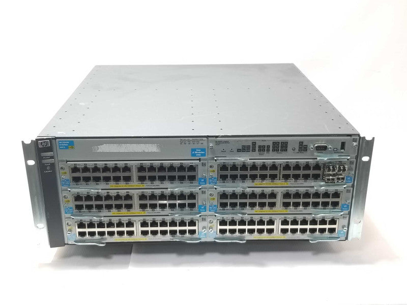 HP E5406 J8697A zl Switch w/ 5x J9534A, 1x J9535A v2 zl modules and 2x PSU _