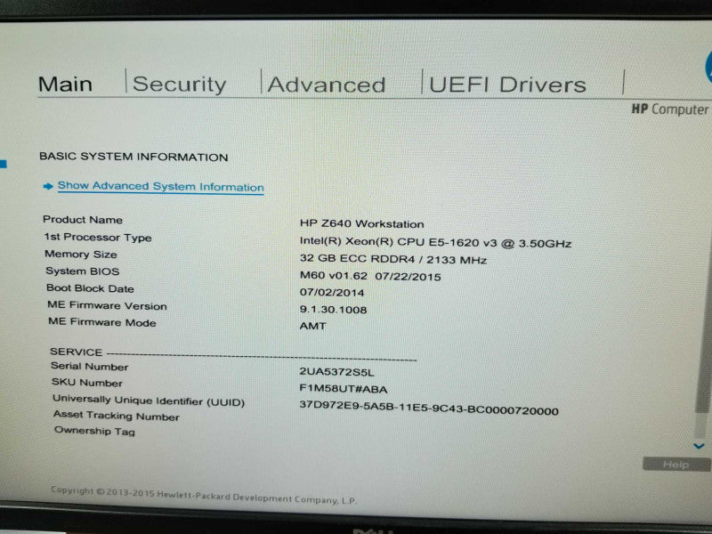 HP Z640 Workstation Xeon E5-1620 v3 @ 3.5GHz, 32GB ECC RDDR4, No GPU No HDD  ~