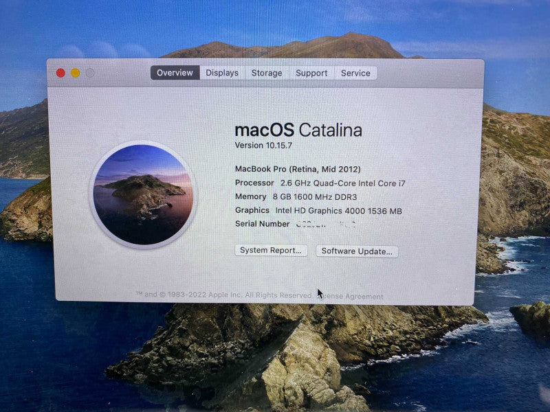 MacBook Pro 15 Retina Mid 2012 with Intel i7 CPU 8GB RAM & 500GB Storage READ  -
