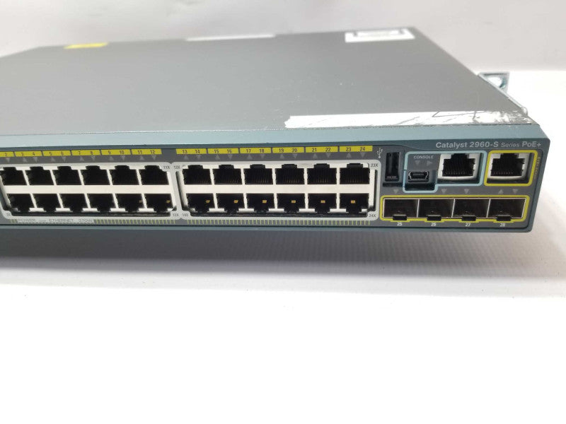 Cisco WS-C2960S-24PS-L 24Port Gigabit PoE Ethernet Switch  _