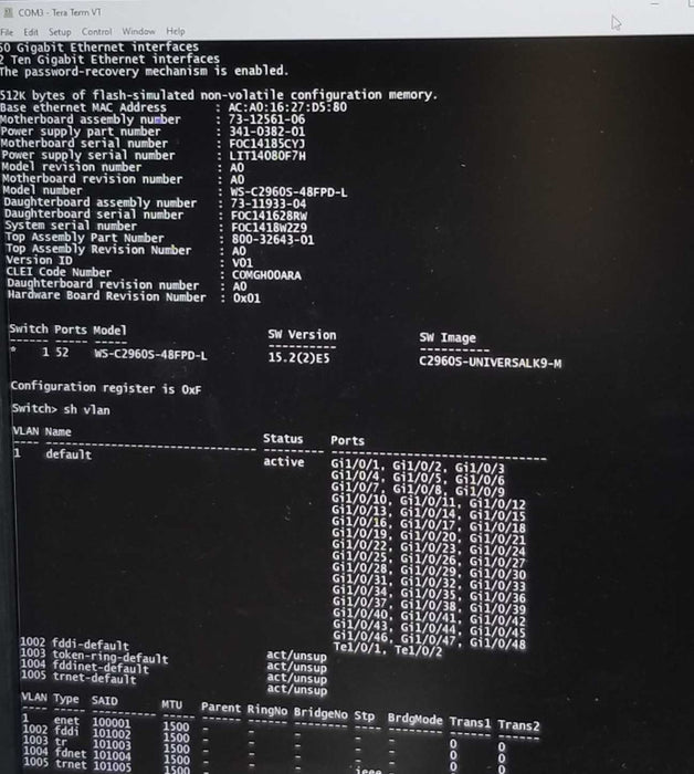 CISCO WS-C2960S-48FPD-L Cisco 2960-S 48 port PoE+ GB, QTY ~