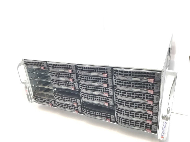 Supermicro CSE-PTJBOD-CB2 4U Storage 45x 3.5 Bays w/ 18x HDD Caddies, Read _