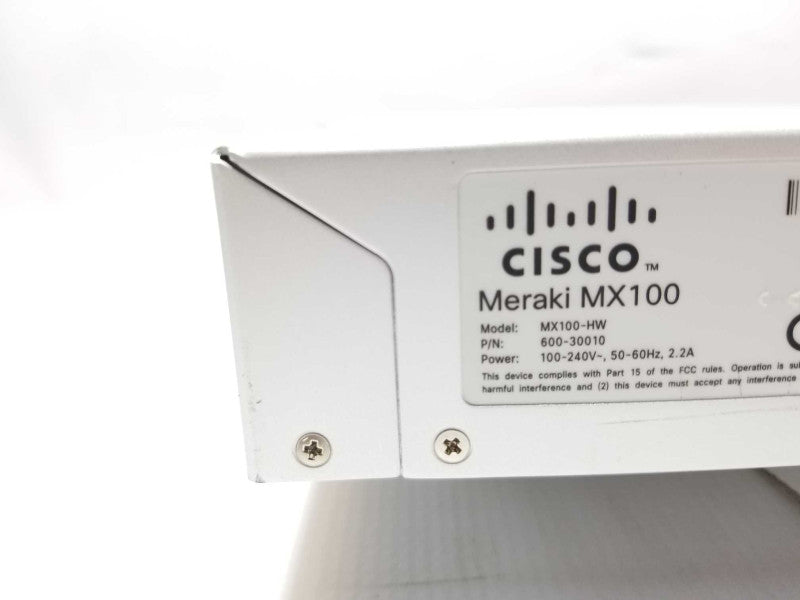 Cisco Meraki MX100-HW Cloud Security Firewall UNCLAIMED _
