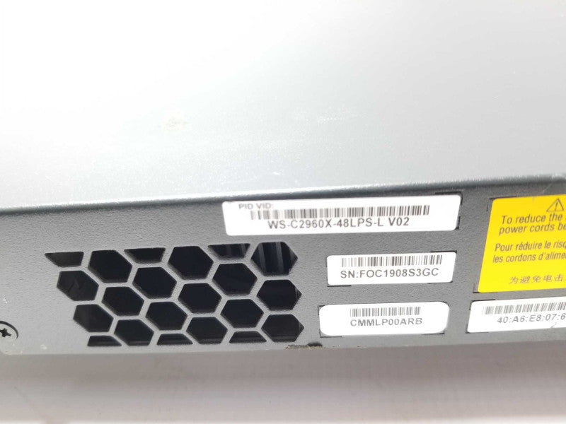CISCO WS-C2960X-48LPS-L 48 Gigabit PoE Managed switch _