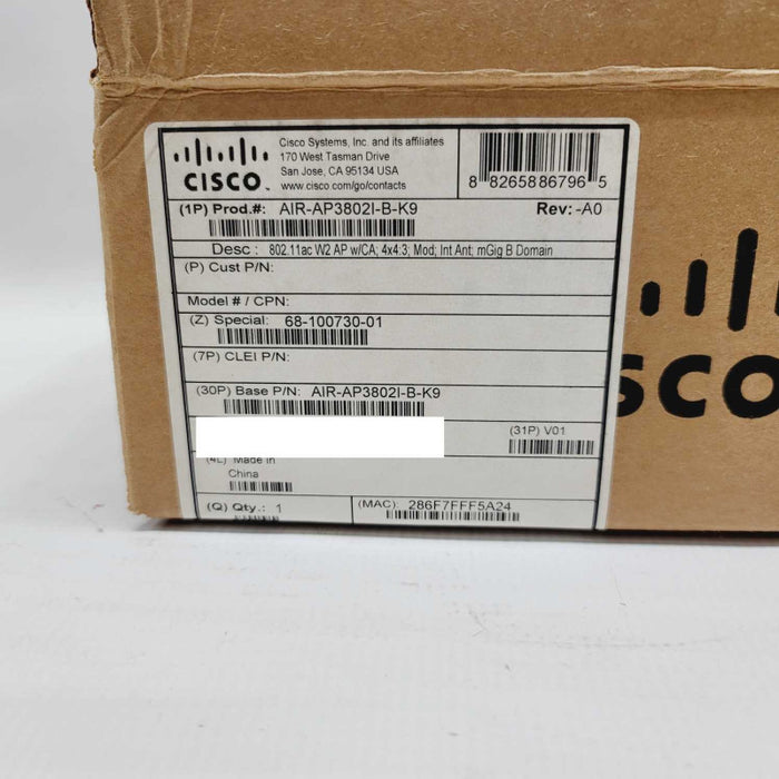 Cisco AIR-AP3802I-B-K9 Aironet 3802 Series Wireless Access Point 2.4GHz/5GHz =