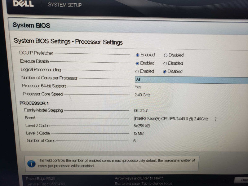 Dell PowerEdge R520 1x Xeon E5-2440 @ 2.40GHz 24 GB RAM 2x PSU )