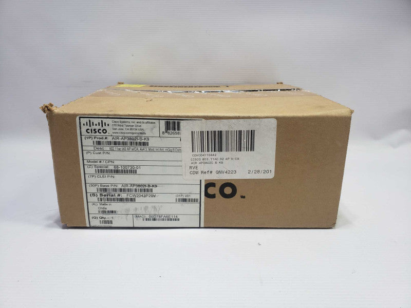 Cisco Aironet AIR-AP3802I-B-K9 802.11ac Dual Band Access Point  )