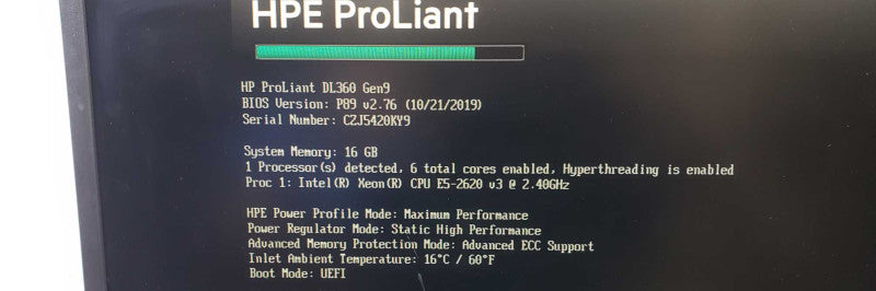 HP ProLiant DL360 Gen9 1x Xeon E5-2620 v3 @ 2.40GHz 16 GB RAM 1X PSU *READ* )