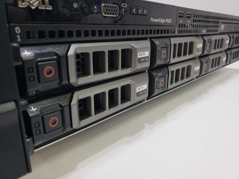 Dell PowerEdge R520 1x Xeon E5-2430 @ 2.20GHz 32 GB RAM 2x PSU HDD Caddies )