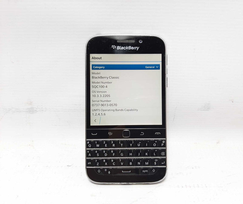 BlackBerry Classic Q20 SQC100-4 16GB Black Rogers Locked  $