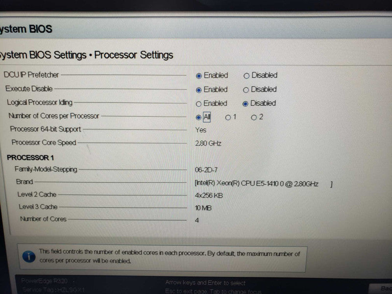 Dell PowerEdge R320 1x Xeon E5-1410 @ 2.80GHz 8GB RAM 2x PSU )