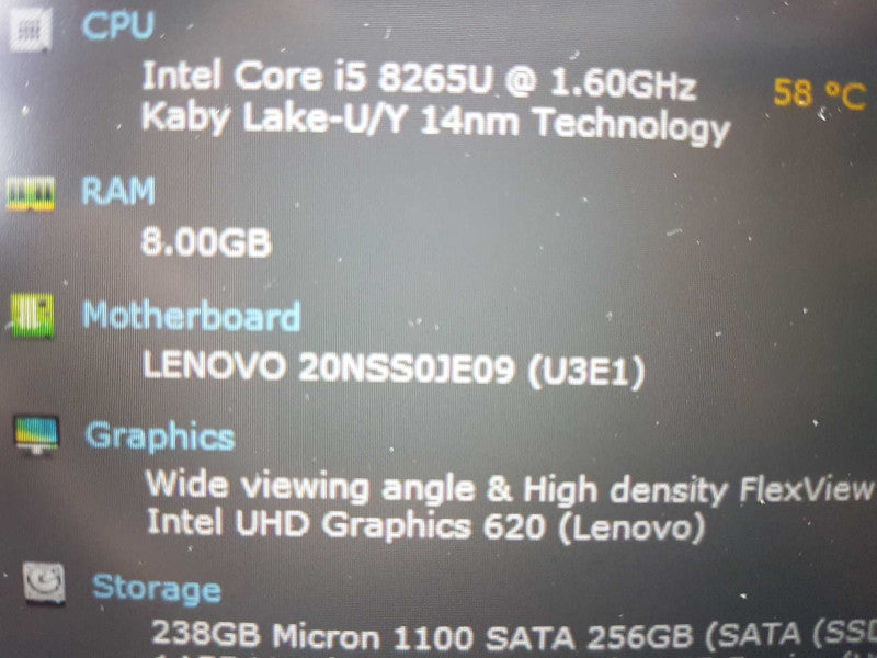 Lenovo ThinkPad L390 i5-8265U @ 1.60ghz / 8gb ram / 256gb SSD / 13.3\\" #