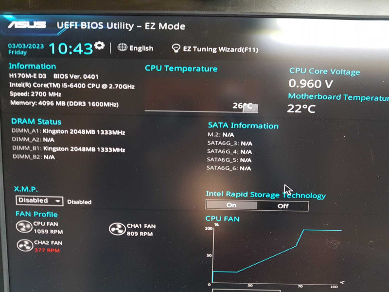 custom PC i5-6400 @ 2.70ghz / 4gb ram / Quadro NVS 510 / H170M-E D3 #
