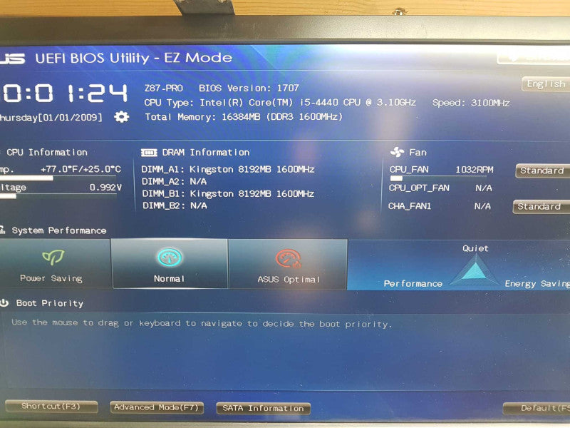 custom Desktop i5-4440 @ 3.10ghz / 16gb ram / quadro k620 / Z87-PRO #