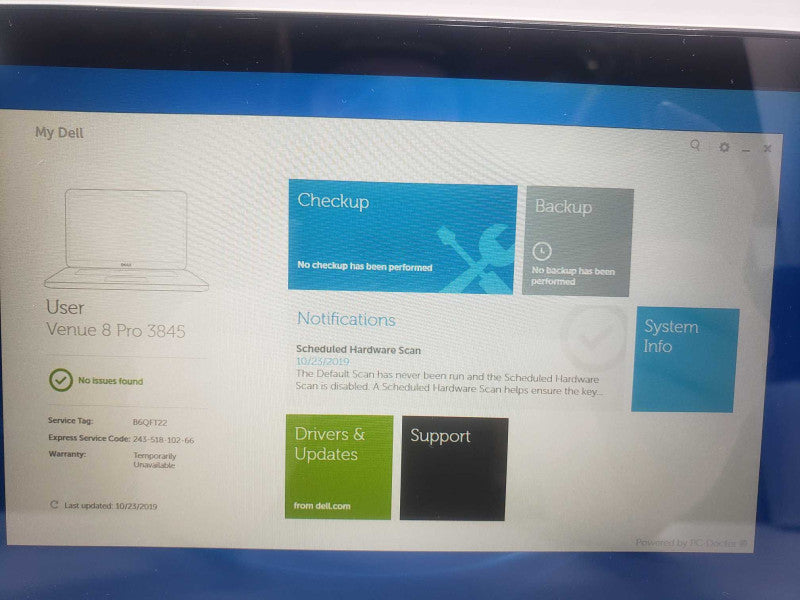 Dell Venue 8 Pro 3845 (Model: T01D) Portable Computer/Tablet - Factory Reset )