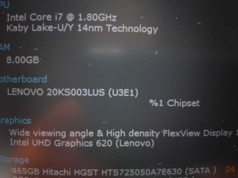 Lenovo Thinkpad E590 i7-8550U @ 1.80GHz 8GB DDR4  500GB SSD 2.5\\" 15.6\\"  $