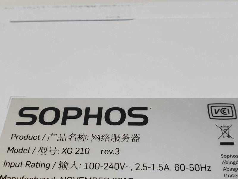 Sophos XG 210 Rev3 6-Ports Gigabit Security Firewall. Working Great! ~