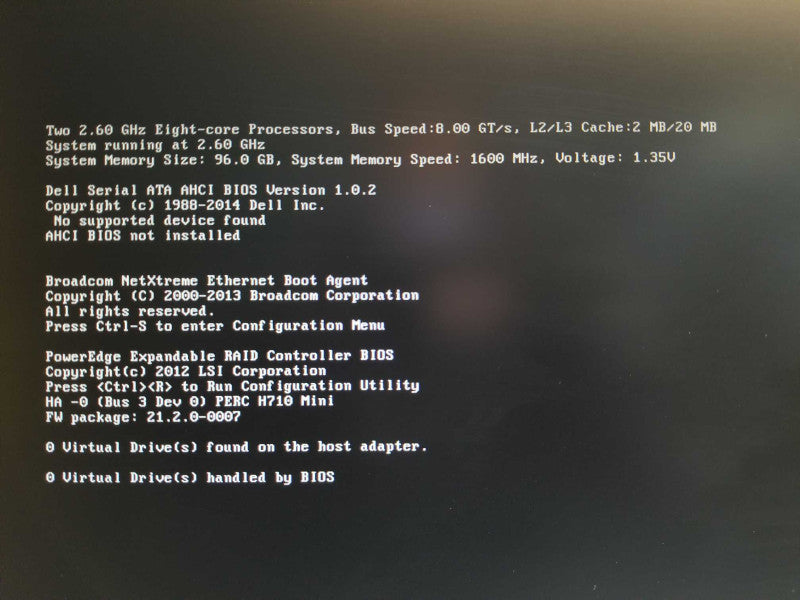 Dell PE R620, 2x Xeon E5-2650v2 2.6GHz, 96GB ECC DDR3, H710Mini, 2x PSU, 2.5\\" _