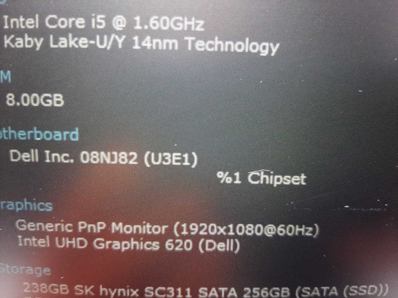 Dell Latitude 5490 14\\" i5-8250U 1.60GHz 8GB DDR4 256GB NVme $