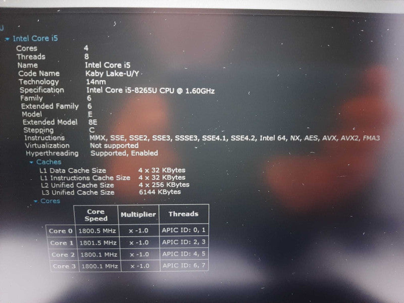 Lenovo Thinkpad L390 i5-8265U @ 1.60GHz 8GB DDR4 256GB NVme 14\\"  $