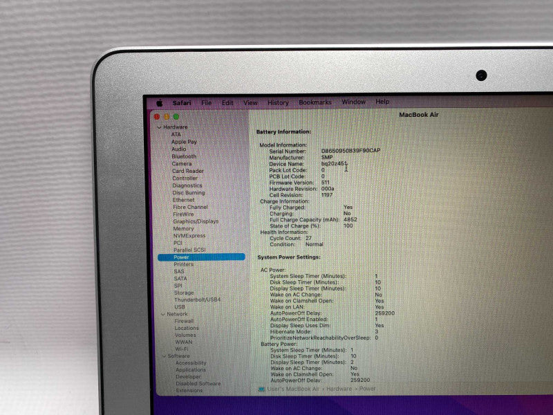 MacBook Air 11-inch Early 2015 with Intel i5 CPU 4GB RAM & 256GB Storage  -