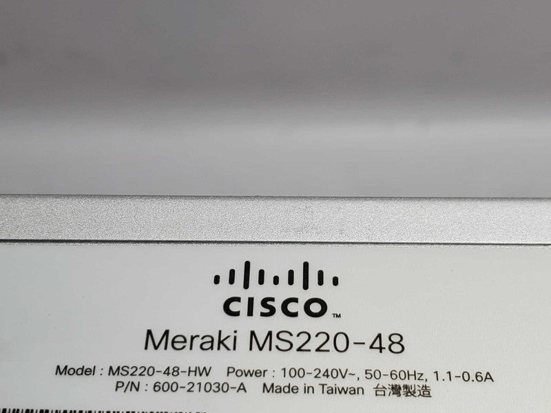 Cisco Meraki MS220-48-HW 48x Gigabit Ethernet 4x 1G SFP,, CLAIMED AS-IS ~