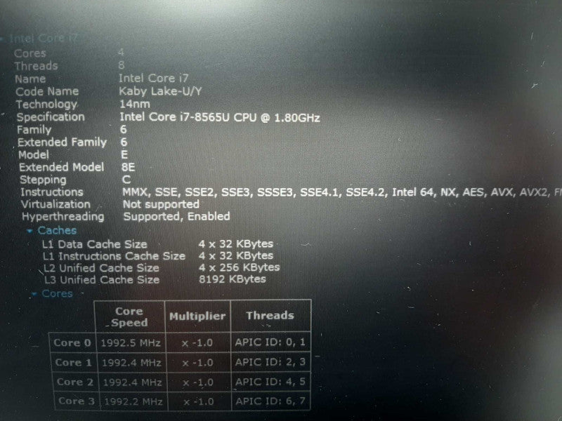 HP ZBook 14u G6 14\\" i7 8565U @ 1.80 GHz 16GB DDR4 WX3200 4GB GPU 500GB SSD  $