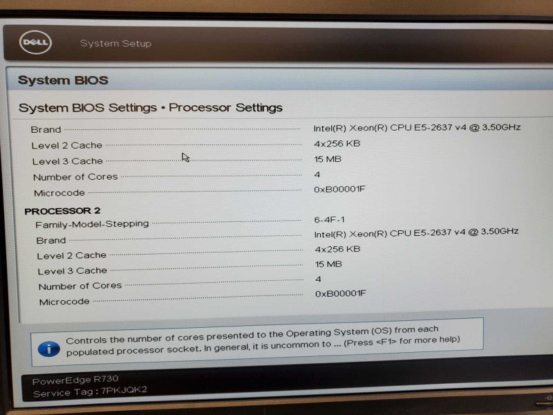 Dell PowerEdge R730 2x Xeon E5-2637 v4 @ 3.5GHz 64GB DDR4 850GB SSD H730 Mini (
