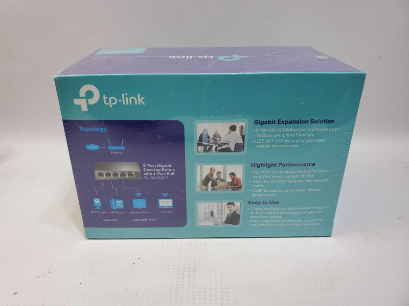 TP-LINK 5-Port Gigabit Desktop Switch with 4-Port PoE [tl-sg1005p] Q(