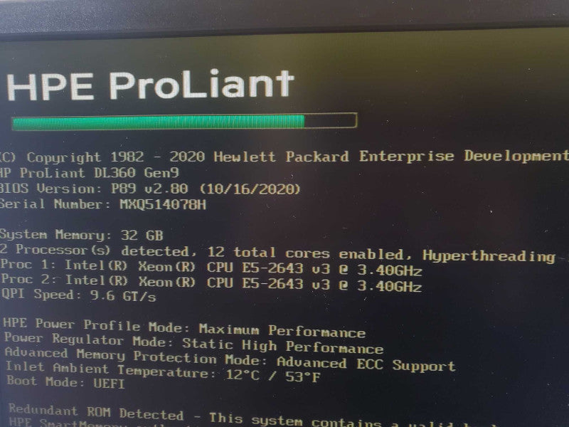 HP DL360 G9, 2x Xeon E5-2643(v3) 3.4GHz 6C/32GB, No RAID, 8x2.5\\" ~