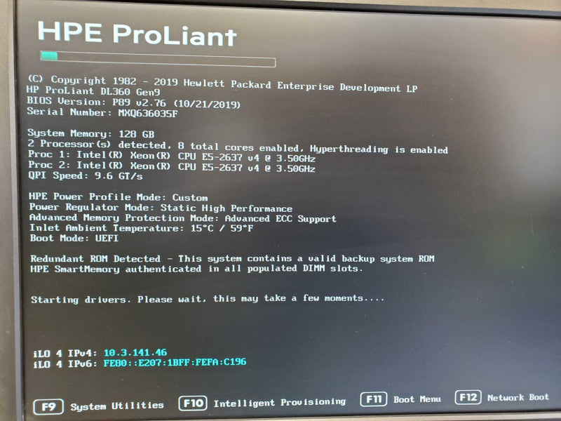HP DL360 Gen9 2x Xeon E5-2637 v4 @ 3.5GHz 128GB DDR4 8x 2.5\\" No HDD/Raid (