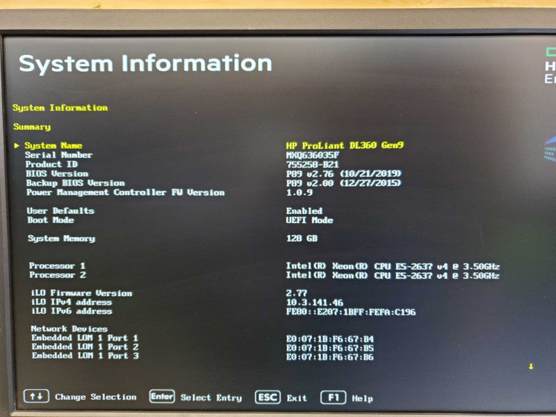 HP DL360 Gen9 2x Xeon E5-2637 v4 @ 3.5GHz 128GB DDR4 8x 2.5\\" No HDD/Raid (