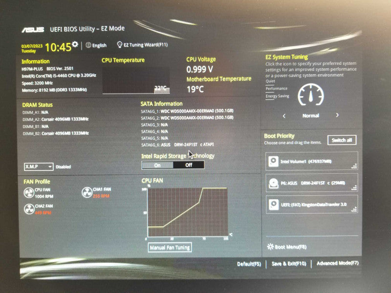 Custom/Asus Tower PC, Core I5-4460 3.2GHz, 8GB DDR3, 2x 500GB HDDs _