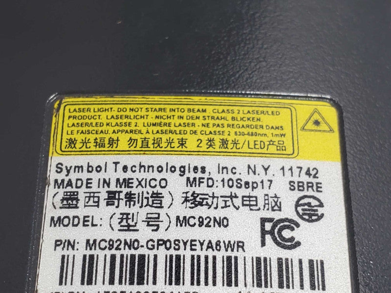 Symbol MC92N0-GP0SYEYA6WR Barcode scanner, Powers on, AS-IS ~