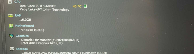 HP EliteBook 830 G6 13.3\\" i5-8265U @ 1.60 GHz 16GB RAM **READ** )