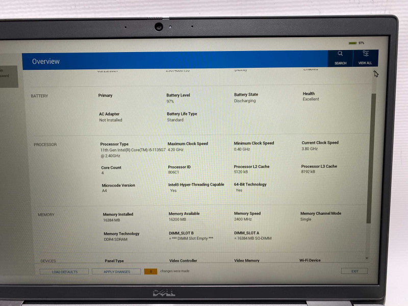 DELL Latitude 5520 with i5-1135G7 CPU 16GB RAM & 256GB NVMe Storage  -