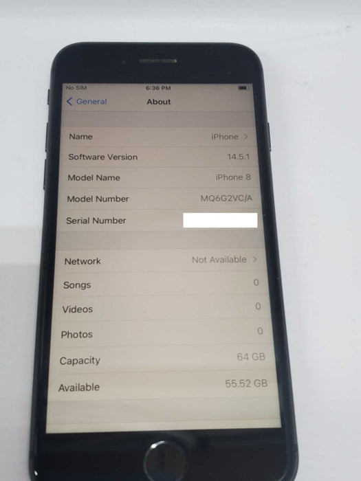 Apple iPhone 8 64GB Space Grey, Unlocked ~