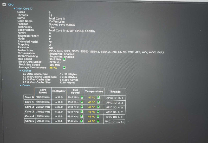 Dell XPS 15 9570 15\\" i7-8750H GTX 1050 Ti 8GB RAM 250GB SSD **READ** )
