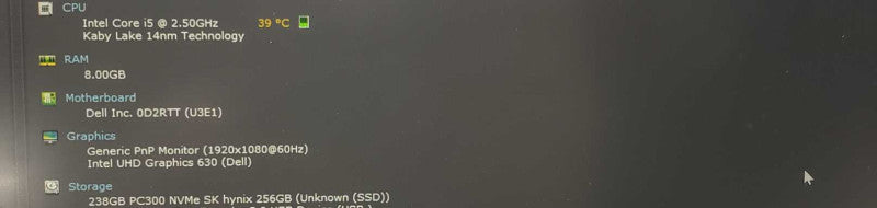 Dell Latitude 5401 i5-9400H 8GB RAM 250 GB SSD )