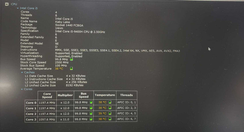 Dell Latitude 5401 i5-9400H 8GB RAM 250 GB SSD )