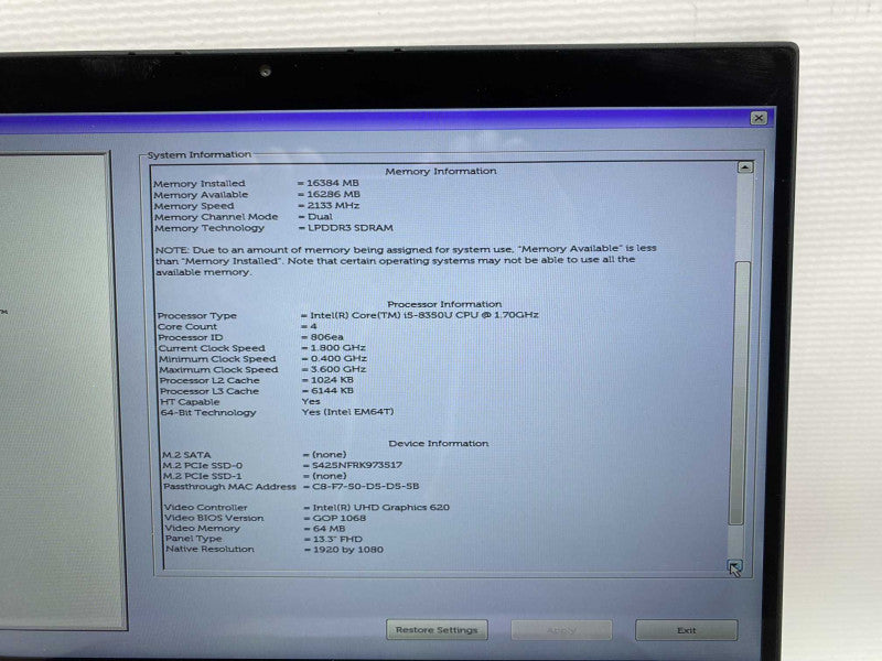DELL Latitude 7390 2-in-1 with Intel i5 8350U CPU 16GB RAM & 256GB SSD -