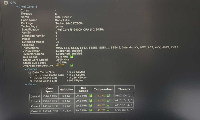Dell Latitude 5401 i5-9400H 16 GB RAM 250 GB SSD )